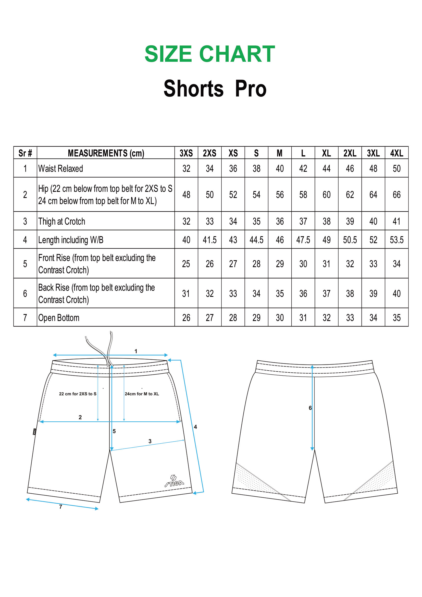 size-chart-shorts-pro