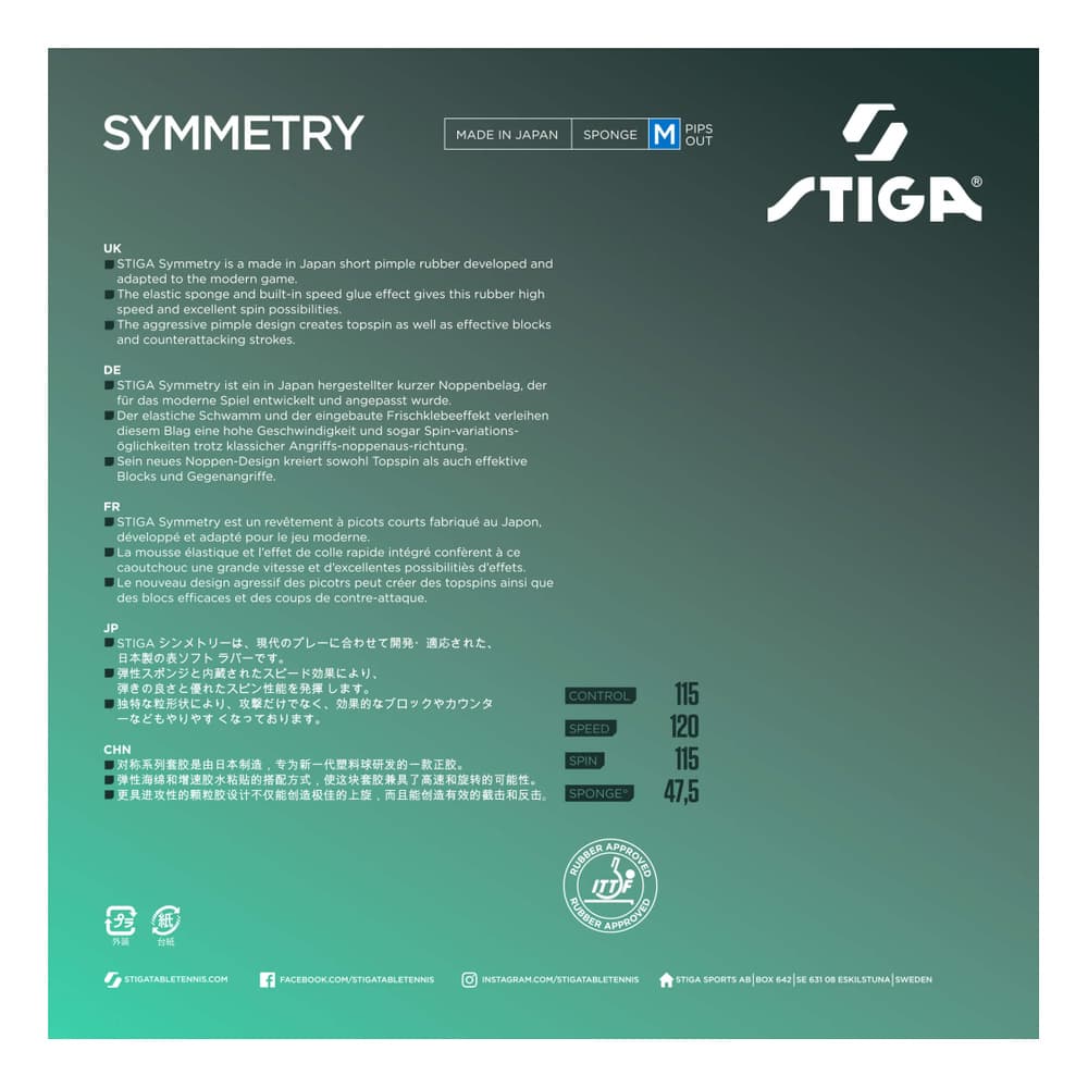 STIGA Table Tennis rubber Symmetry