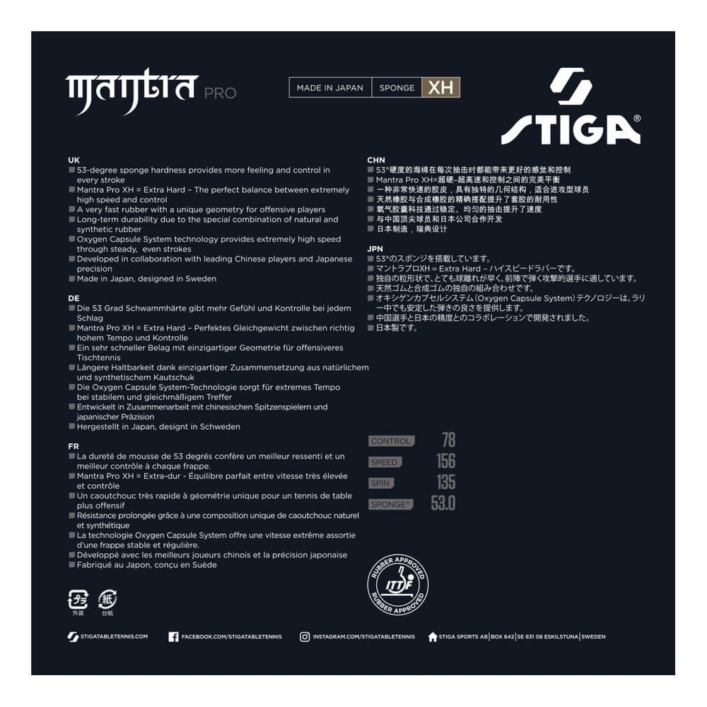 STIGA Table Tennis rubber MantraProXH