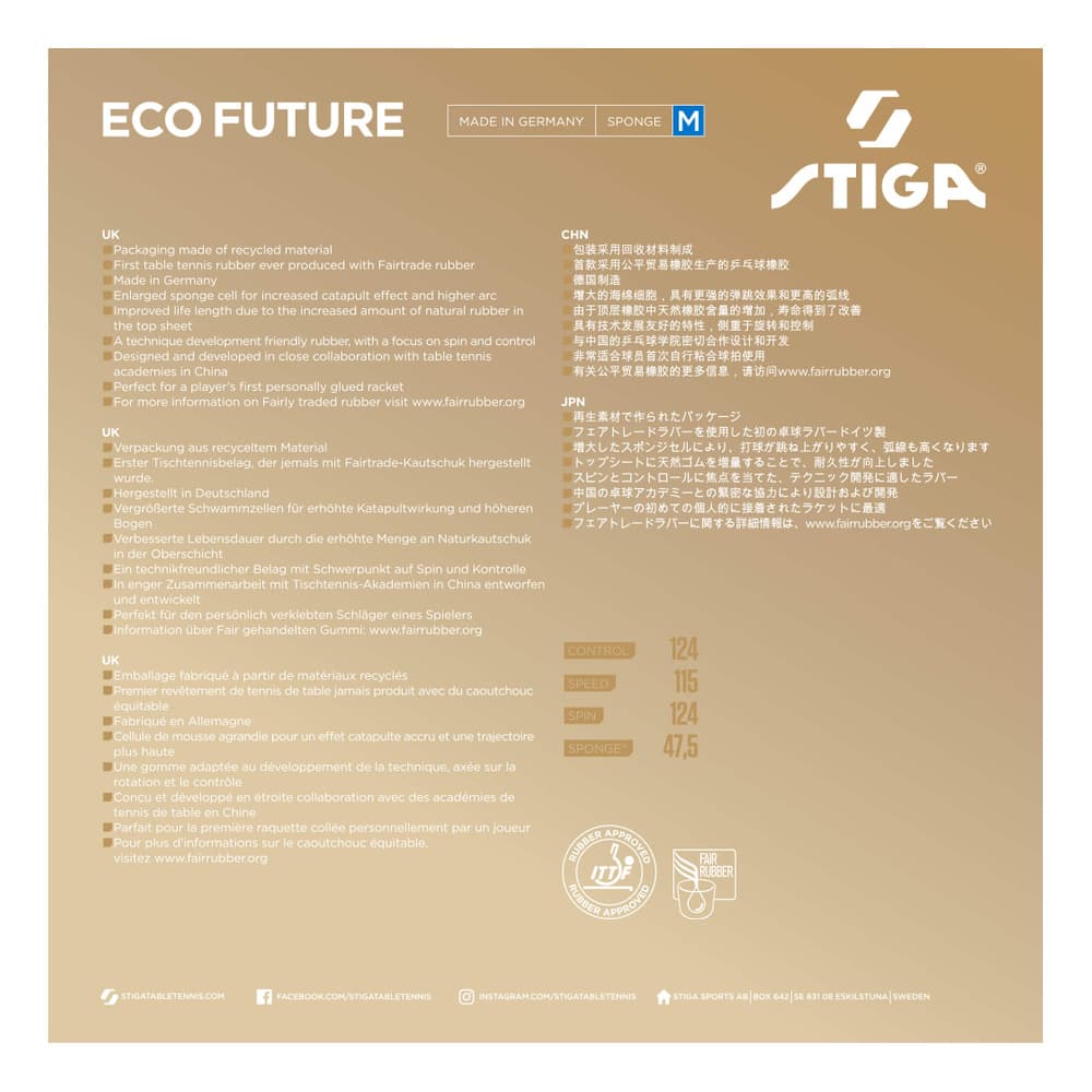 STIGA Table Tennis rubber ECO FUT M