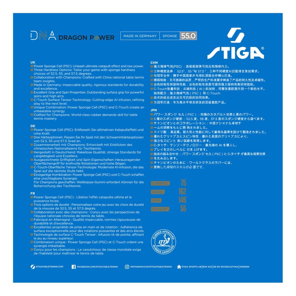 STIGA DNA Future M Table tennis rubber DP 55