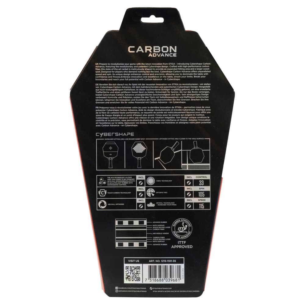 STIGA Bat CYBERSHAPE® Carbon Advance - CYBERSHAPE®
