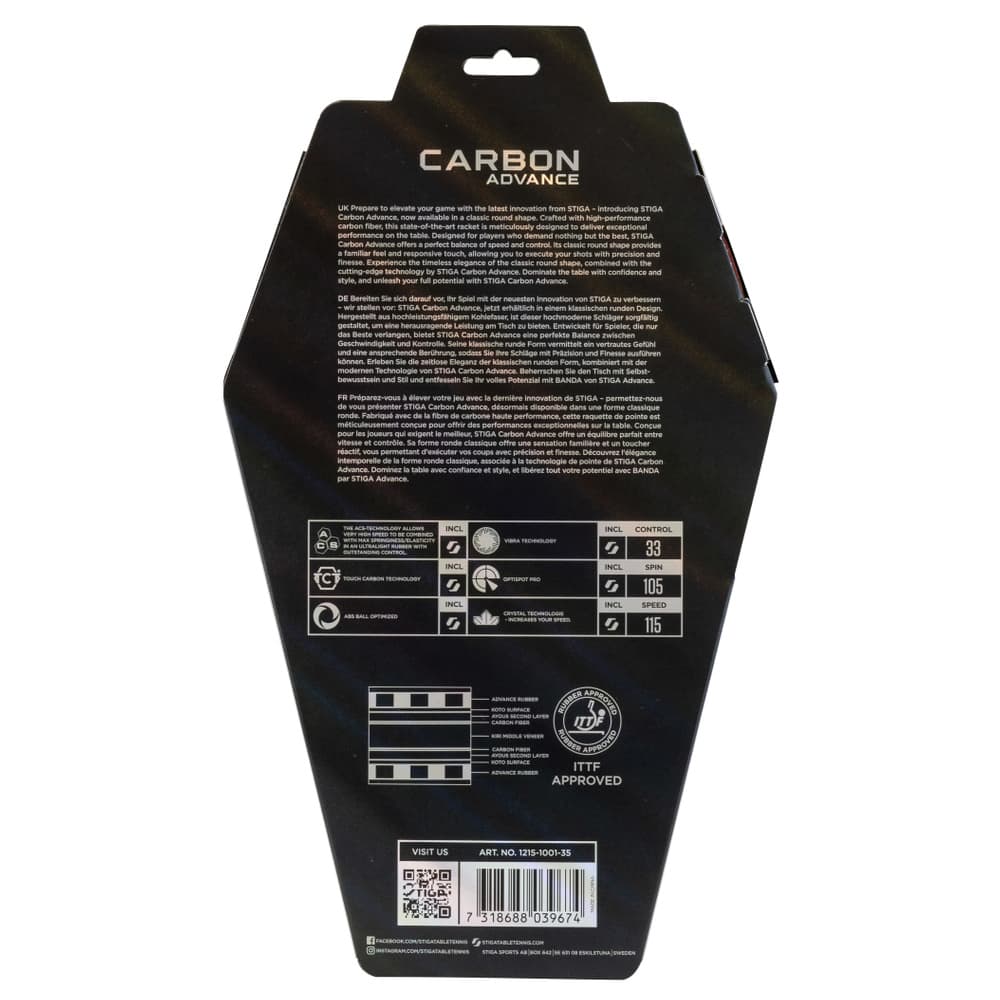 STIGA Bat Carbon Advance - Round